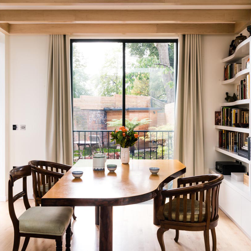 Architect, contemporary, design, extension, interior, joinery, light filled, natural light, refurb, refurbishment, timber, brick, landscaping, nature, sustainable, materials, space, light, pocket doors, sliding door, dining space, double storey extension, two storey extension, joinery, view, framed view, tiered, landscaping