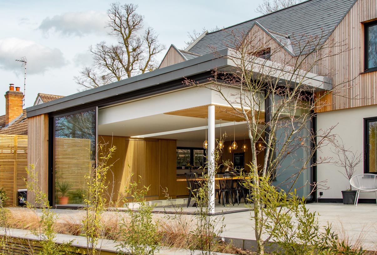 architect, contemporary, design, eco, energy, extension, house, interior, joinery, light, light filled, minimal, natural light, refurb, refurbishment, scan, Scandinavian, timber, whole house, vertical timber, landscaping, nature, sustainable, materials, space, light, sliding doors, corner window, sunken lounge, sunken living room